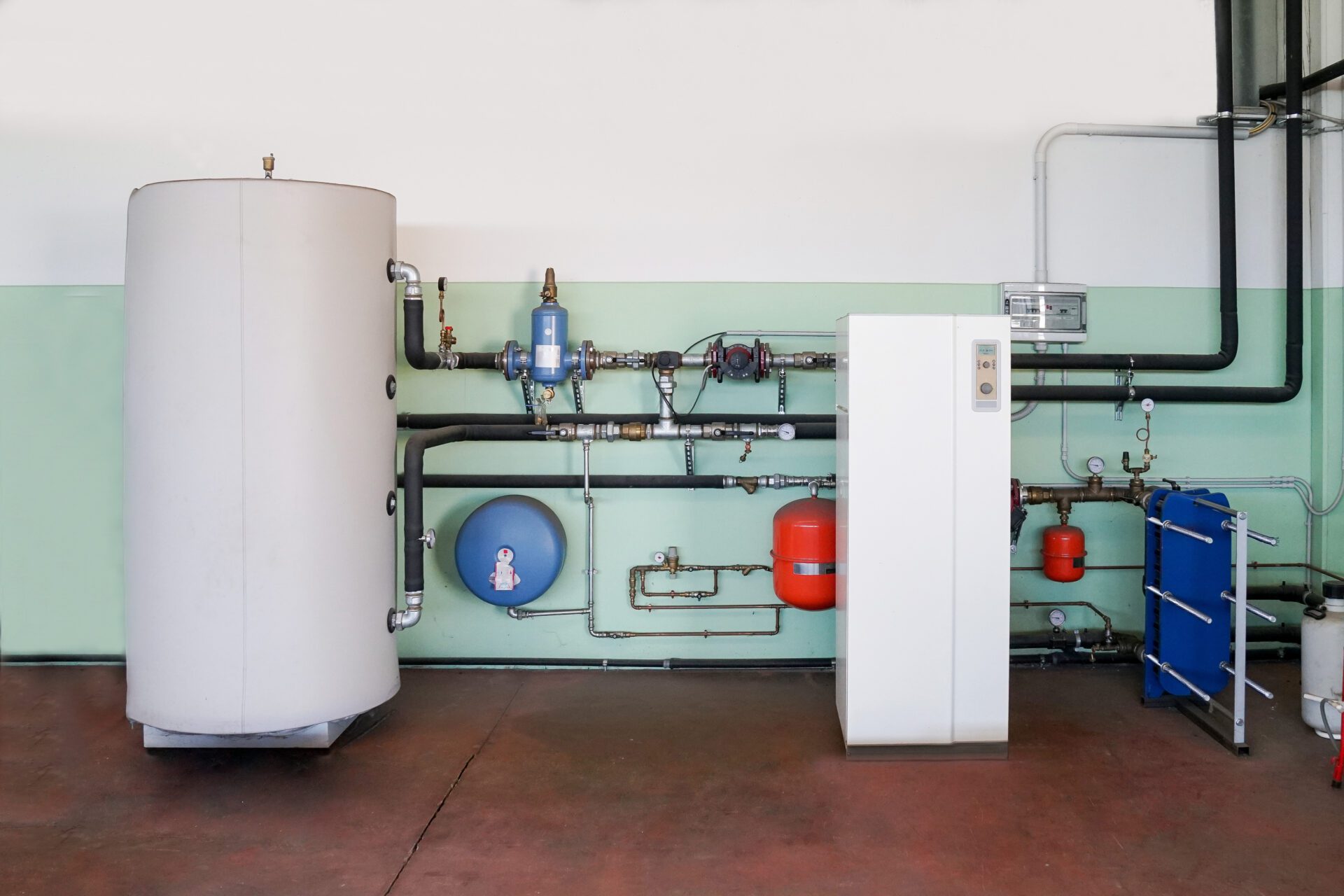Geothermal heat pump for heating in the boiler room Geothermal heat pump